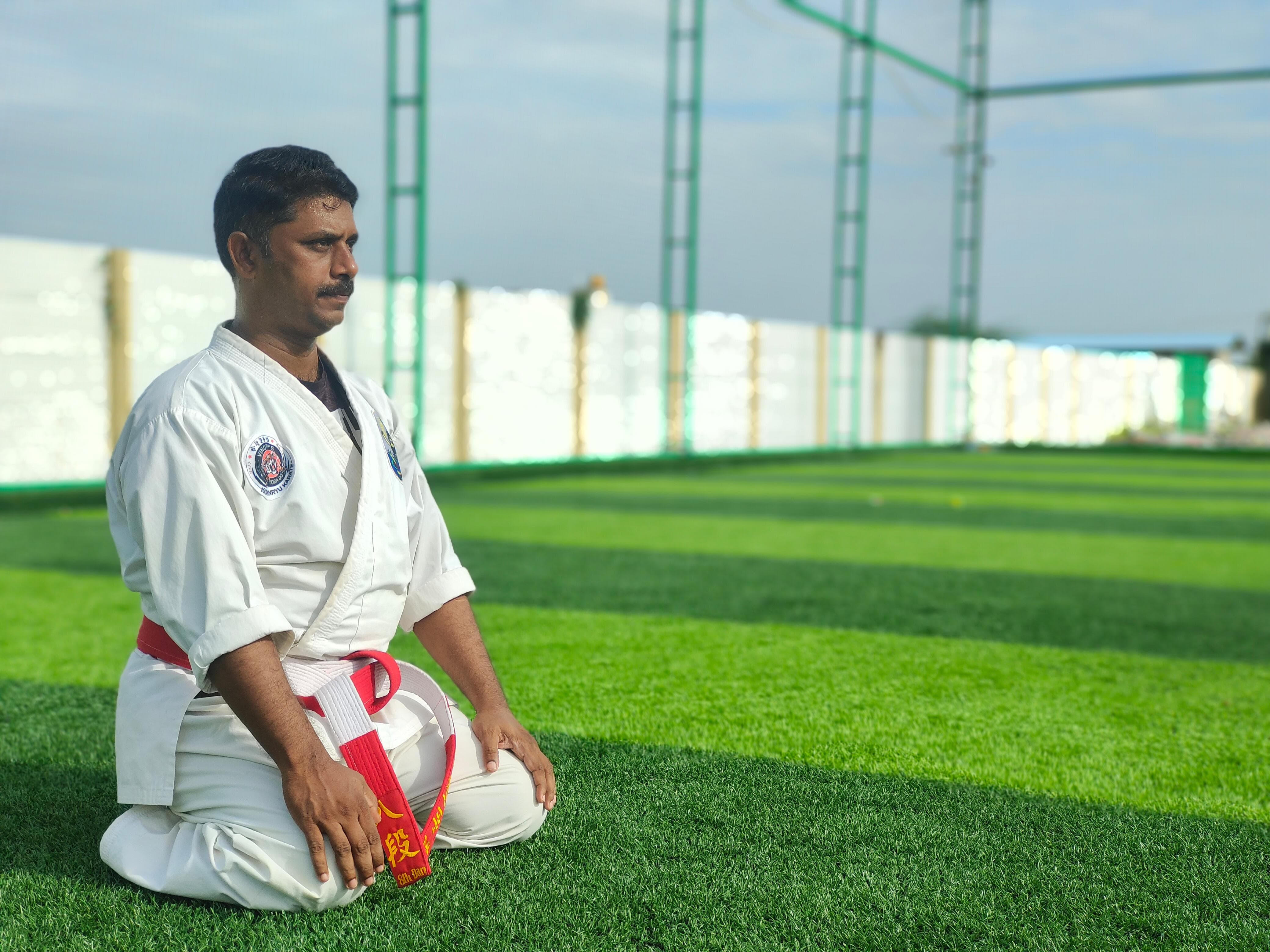 Karate practice session
